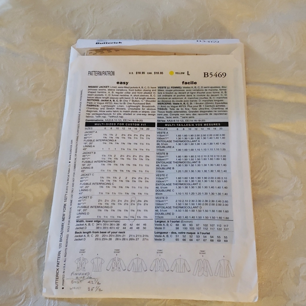 B5469 Butterick Pattern - Picture 3 of 3